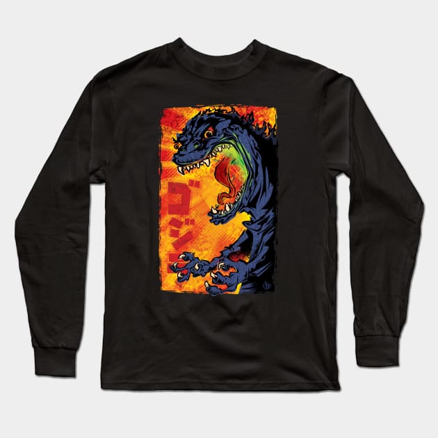 Godzilla Long Sleeve T-Shirt by Hack Ink